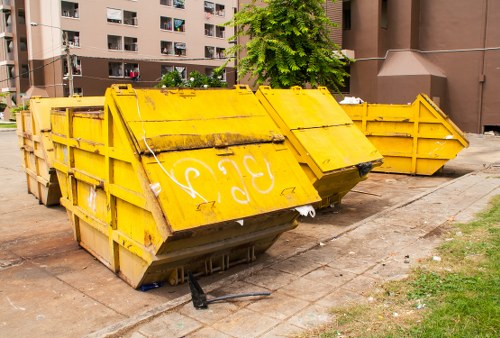 Construction site with builders waste clearance in Ilford