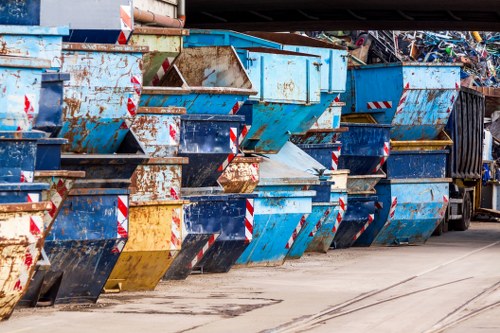 Blackwall construction waste clearance equipment at work