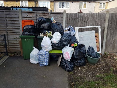 Workers removing construction waste at a Finsbury site