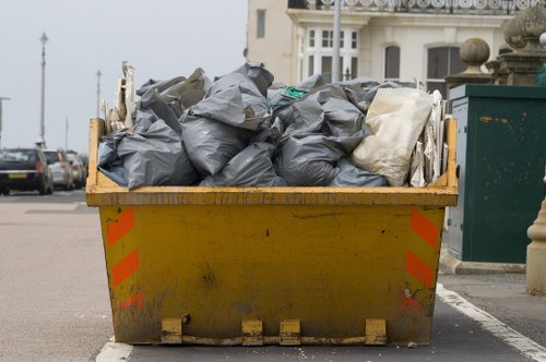 Construction debris being efficiently sorted for recycling