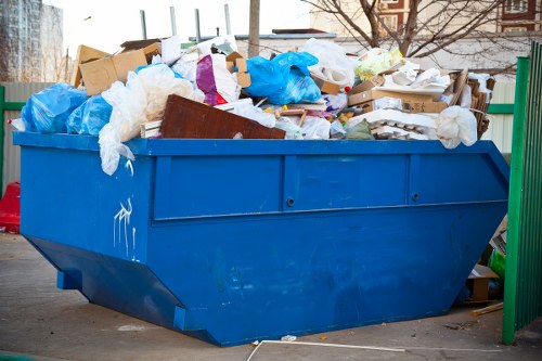 A clean construction site in Grange Park with clear waste removal process