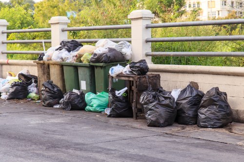 Construction debris being efficiently removed by professionals