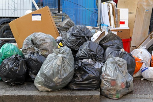 Waste removal trucks ready for builders clearance in West Ham