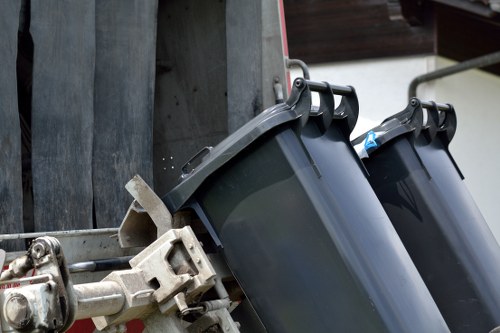 Sorter handling recyclable building waste at a clearance site