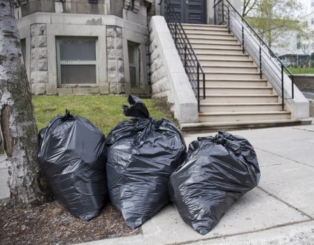 Waste materials being sorted for recycling