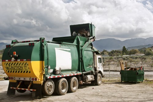 Professional waste clearance team at work