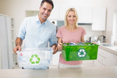 Organized workspace for efficient waste sorting and recycling