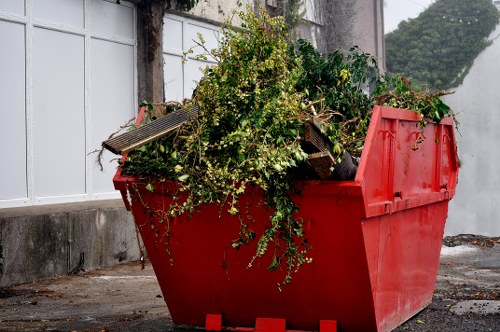 Workers removing construction debris