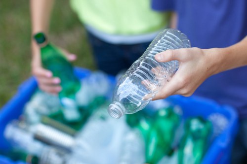 Engineers sorting recyclable construction waste in Chinatown