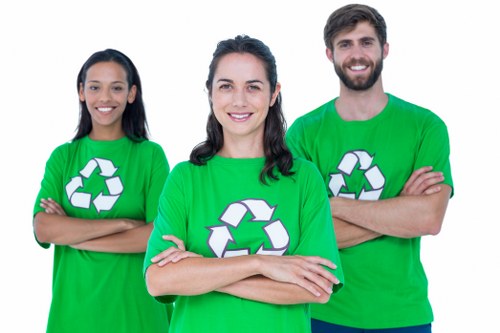 Waste clearance experts assessing a construction site