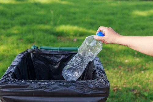 Eco-friendly recycling process at a waste management facility