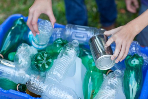 Sorted builders waste ready for recycling in Wimbledon